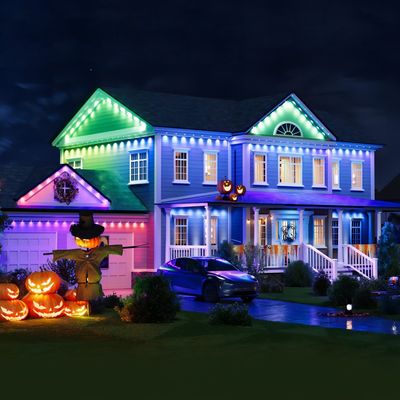 Wodoszczelne elektryczne RGBIC CCT Smart Eave String zewnętrzne światła ścienne do ślubu