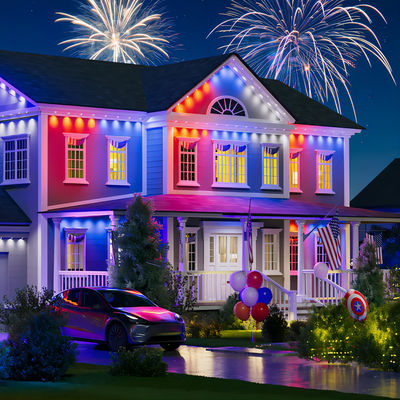 Ściany zewnętrzne inteligentne światła Eave RGBIC CCT oświetlenie z CRI i PC ABS obudowy